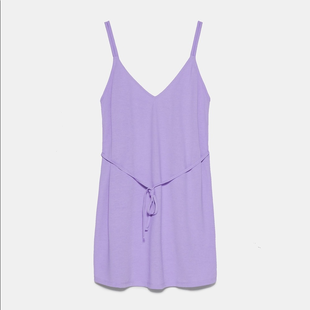 Zara double strap cami dress in mauve, size M